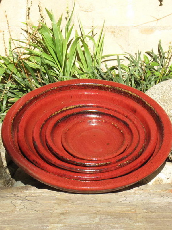 Saucers Oxblood Red - Ceramic - Set of 5