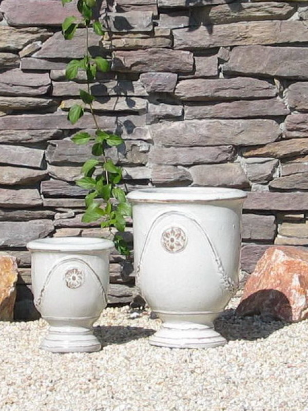 Small French Urns, White Ceramic