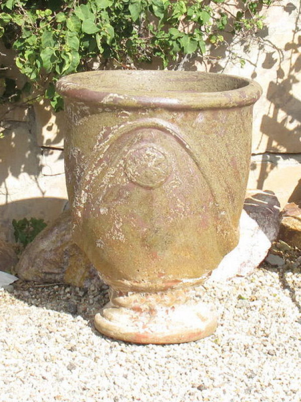 Large Antiqued French Urn Ceramic