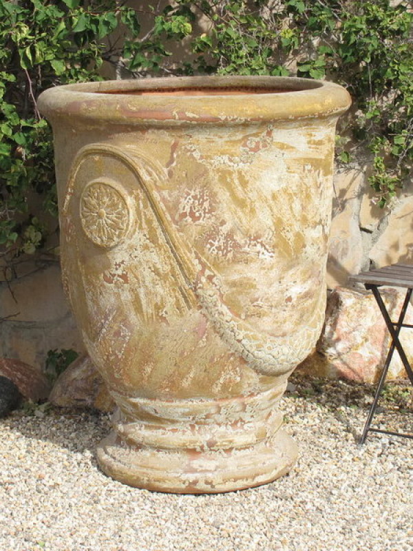 Antiqued French Jumbo Urn Ceramic