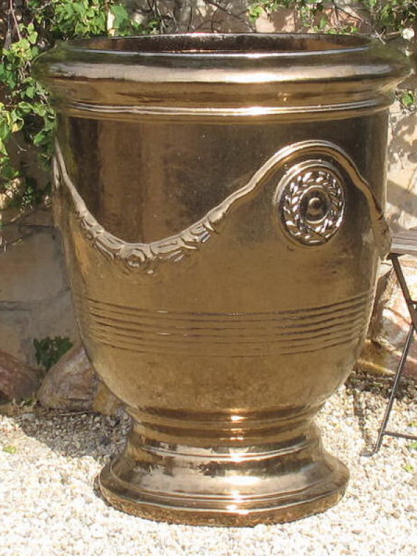 Metallic Gold French Jumbo Urn Ceramic