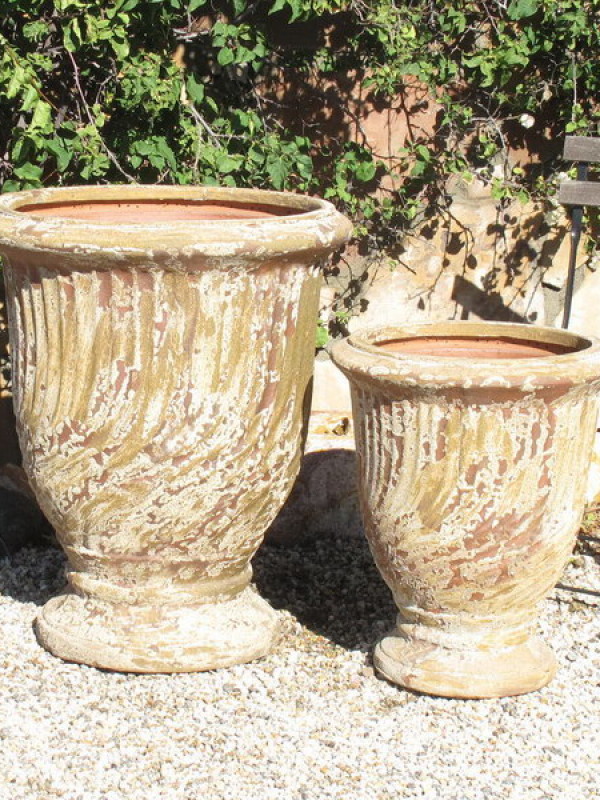 French Urns Antiqued w/ Swirl Ceramic
