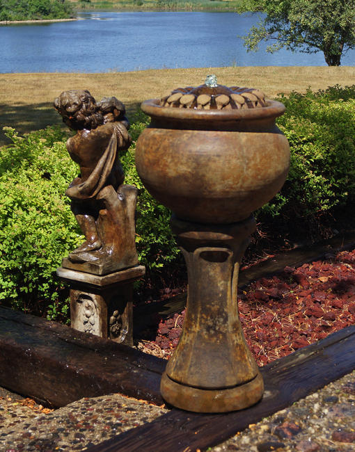 Tall Sunflower Patio Bubbler Fountain