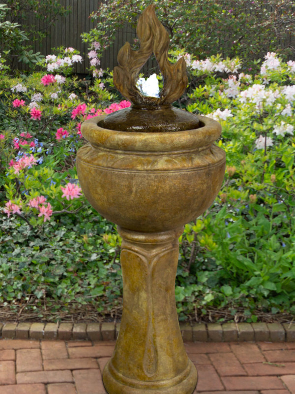 Tall Fiery Flame Bubbler Fountain