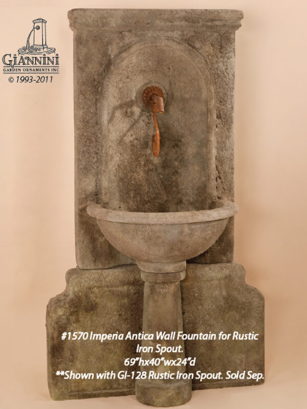 Imperia Antica Wall Fountain for Rustic Iron Spout