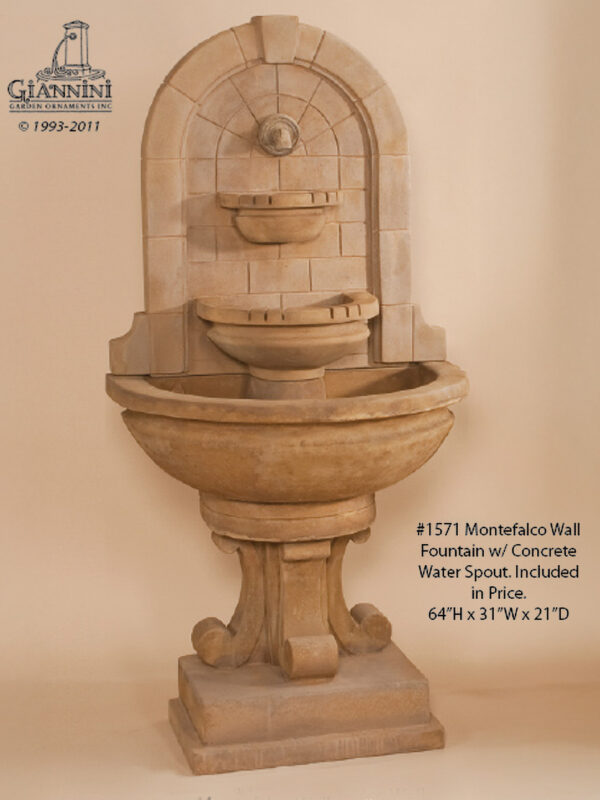 Montefalco Wall Fountain w/ Concrete Water Spout
