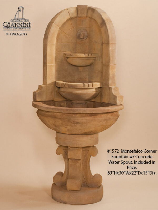 Montefalco Corner Fountain w/ Concrete Water Spout