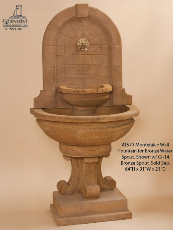 Montefalco Wall Fountain for Bronze Water Spout