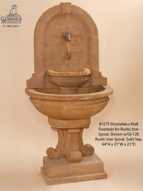 Montefalco Wall Fountain for Rustic Iron Spout