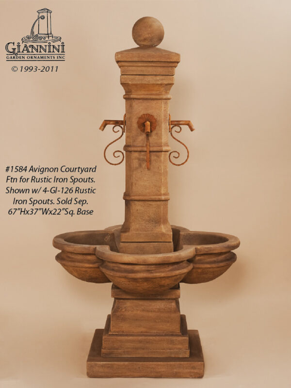 Avignon Courtyard Fountain w/ Spout