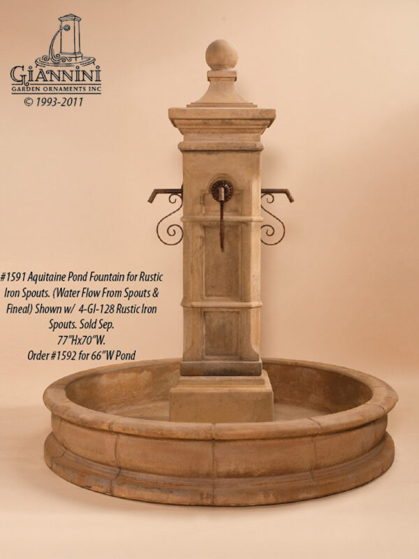 Aquitaine Pond Fountain w/ Spout Styles