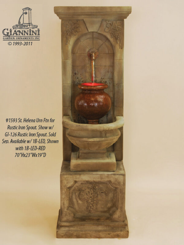 St. Helena Urn Fountain for Rustic Iron Spout