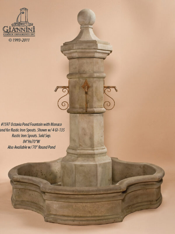 Octavia Pond Fountain with Monaco Pond w/ Spout Styles