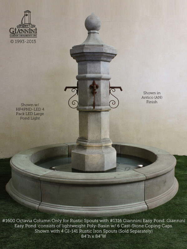 Octavia Column Only for Rustic Spouts and Easy Pond