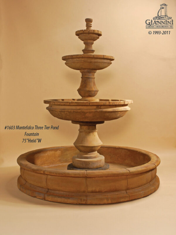 Montefalco Three Tier Pond Fountain