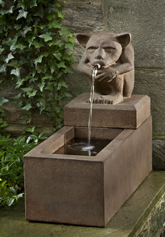 Sitting Gargoyle Plinth Fountain