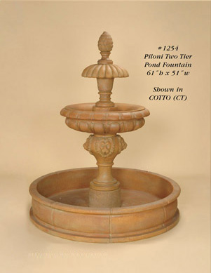 Piloni Two Tier Pond Fountain