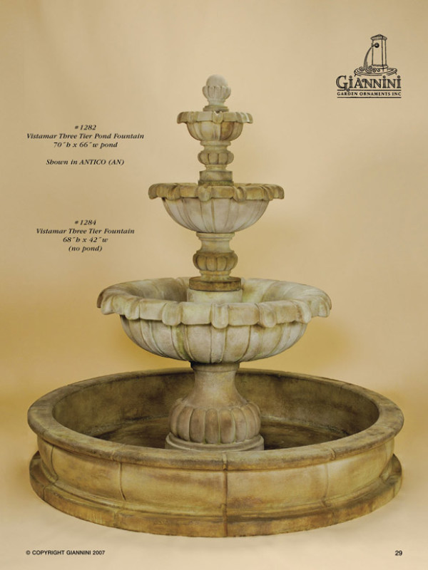 Vistamar Three Tier Pond Fountain, Vistamar Three Tier Fountain