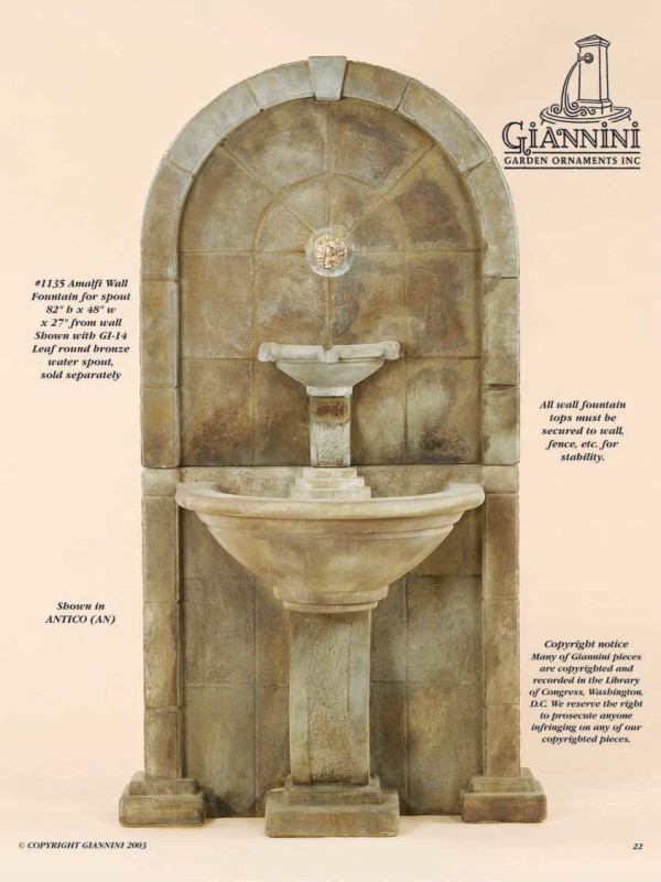 Amalfi Wall Fountain for Spout