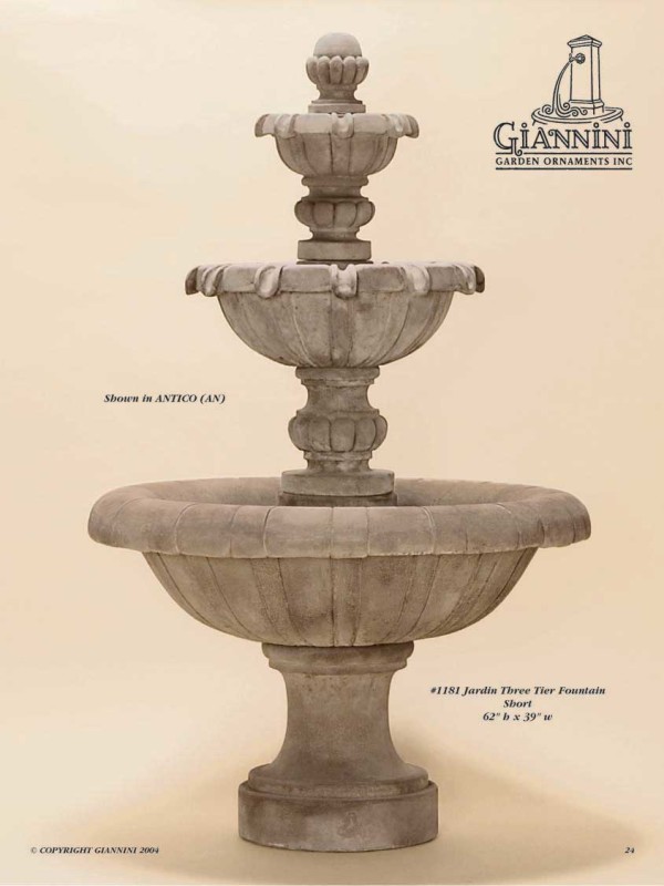 Jardin Three Tier Fountain Short