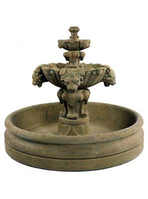 Lion Fountain, Small w/46" Basin