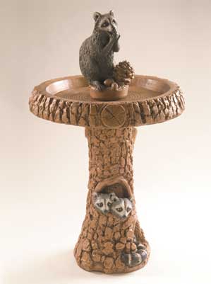 Raccoon Birdbath