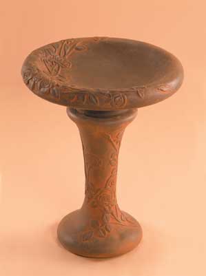 Autumn Rose Birdbath