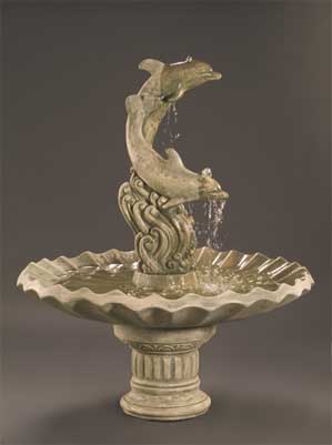 Dolphins with Shell Bowl Fountain