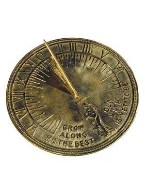 Father Time Polished Brass Sundial