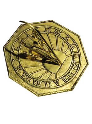 Classic Octagon Polished Brass Sundial