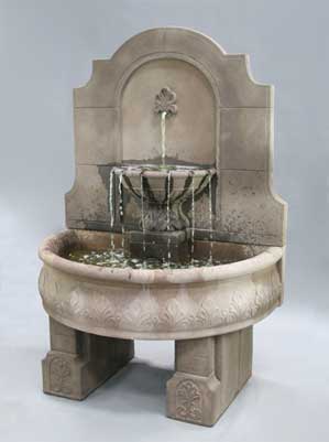 Provincial Wall Fountain with Pedestals