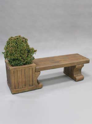 Contemporary Planter Bench, Long