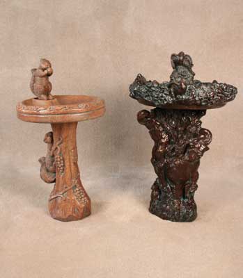 Squirrel and Menagerie Birdbaths