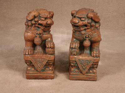 Foo Dogs on Pedestals