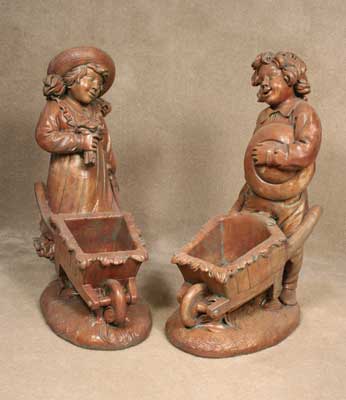 Wheelbarrow Girl and Boy