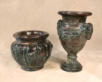 Birds of Paradise Pot, Angel and Ram Urn