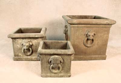 Square Lion Planters