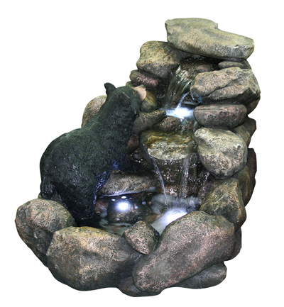 River Fountain with Bear