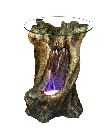Waterfall Fountain & glass Table in One