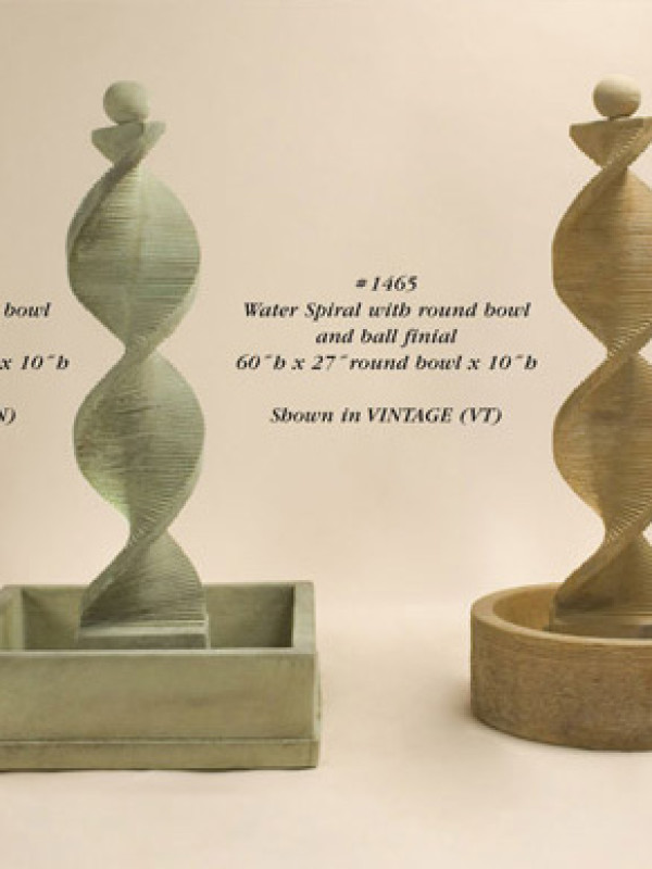 Water Spiral with square bowl and ball fineal, Water Spiral with round bowl and ball fineal