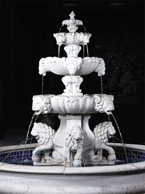 Lion Fountain, Extra Large w/Lion Ped & Bowl (Plumbed)