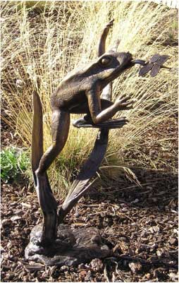 Leaping Frog with Dragonfly