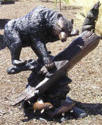 Bear on Log Fishing