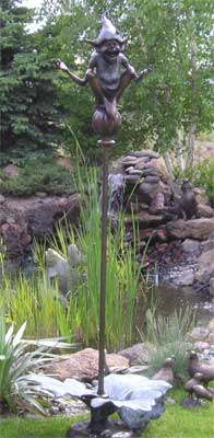 Gnome on Seed Pod with Flower Base