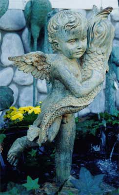 Cherub Holding Fish