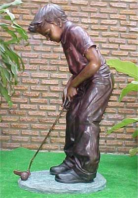 Boy Golfer Putting