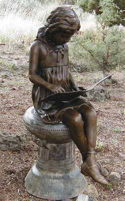 Girl in Skirt Reading