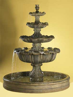 Spanish 4-Tier Fountain with Pond