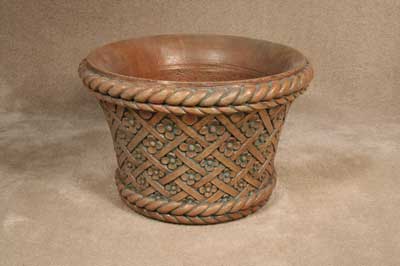 Floral Basketweave Pot